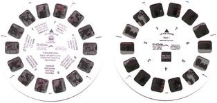 Voorbeeld van kartonnen commercieele View-Master schijven